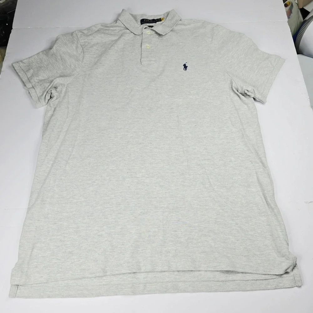 Polo Ralph Lauren Mens Classic Fit Light Gray Polo Shirt‎ XL